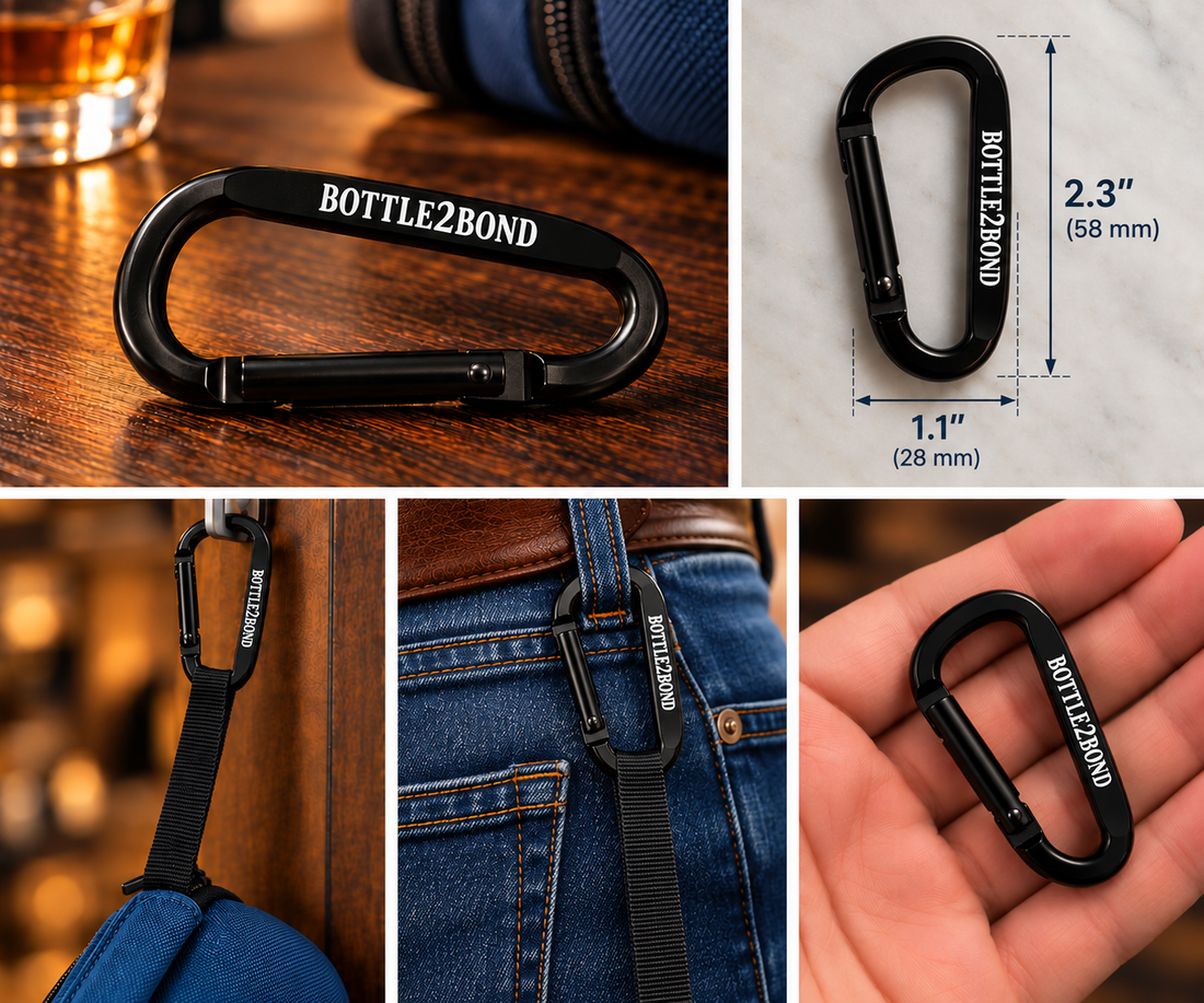Bottle2Bond™ Mini Carabiner (Black)
