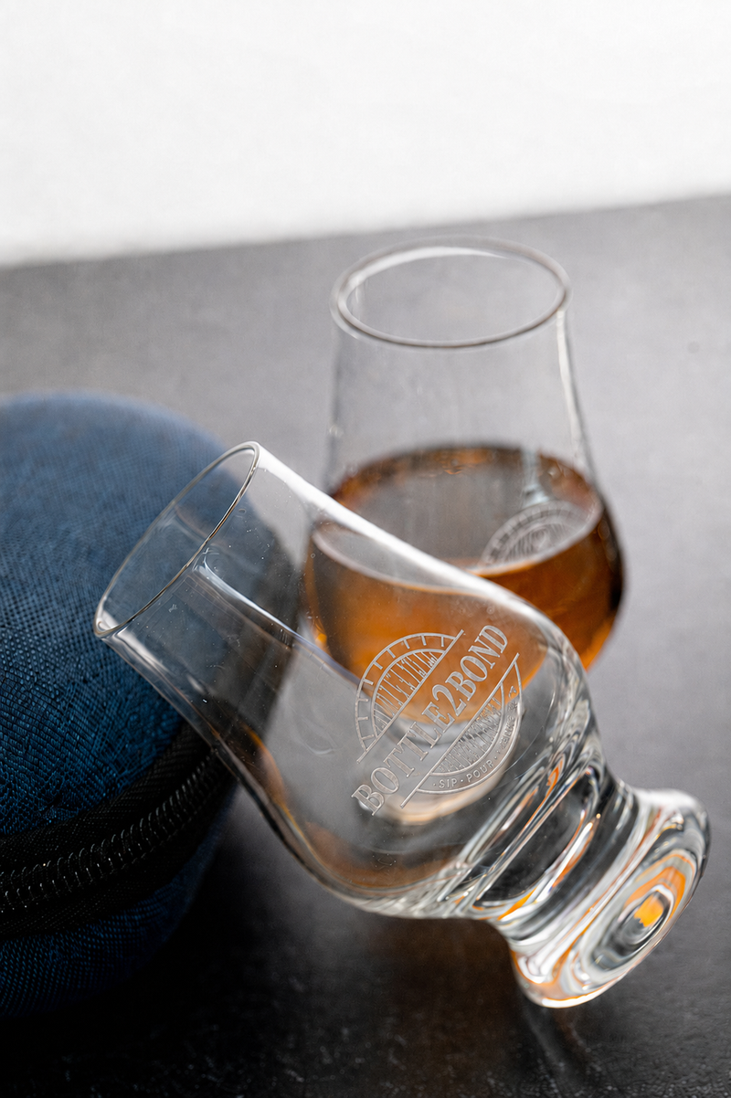 Etched Bottle2Bond tasting glass
